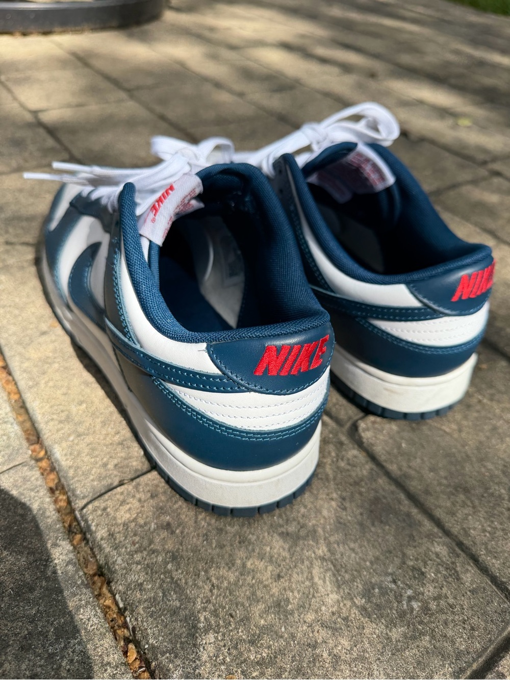Nike Men’s White and Dodgers Blue Low-Top Sneakers with Red-Orange Logo - Picture 4 of 8